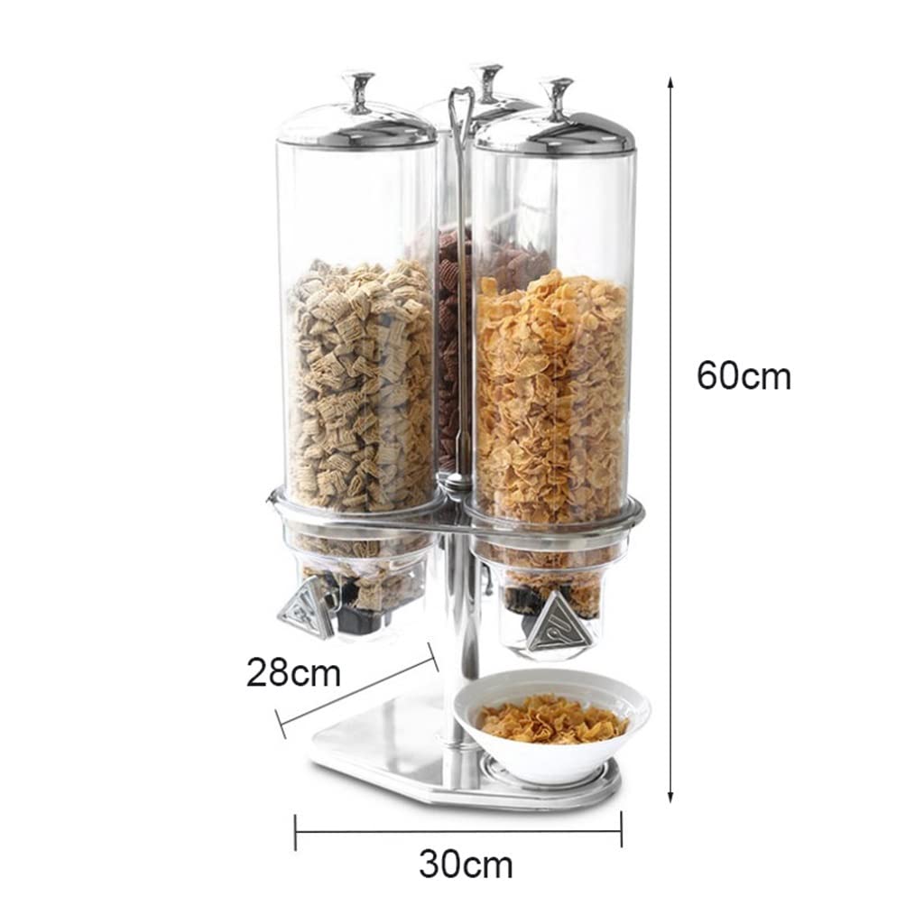 Dispensador automático de Caramelos de 12 l, dispensador Triple de Alimentos (por Lata de 4 l), Recargable, for Frutos Secos, legumbres, Caramelos, Aperitivos, manteniendo los Alimentos Secos