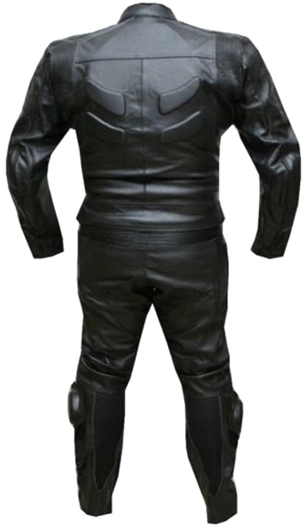 SRHides Men's Biker Cowhide Black Leather Suit Cow Black Small