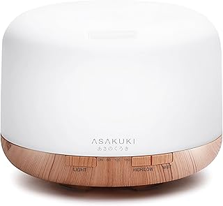 ASAKUKI 500ml Premium, Essential Oil Diffuser, 5 in 1 Ultrasonic Aromatherapy Fragrant Oil Humidifier Vaporizer, Timer and Auto-Off Safety Switch-Yellow