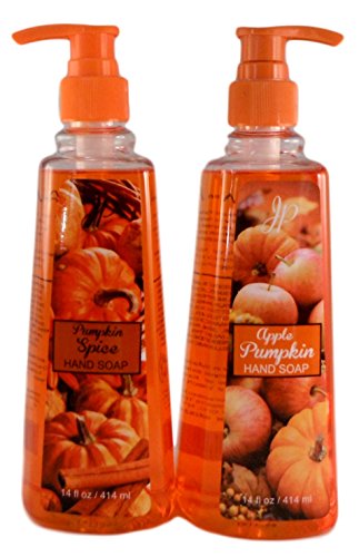 Pumpkin Patch Hand Soap Bundle - Two 14 Oz Bottles of Pumpkin Scented Hand Soap (Pumpkin Spice & Apple Pumpkin)