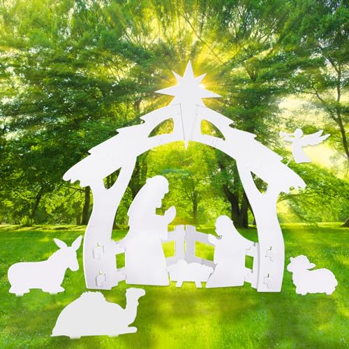 Ponamfo Large Nativity Scene Outdoor Decor 5Pcs 50 X