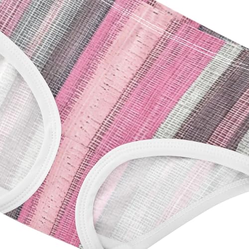 Pink and Gray Striped Girls' Panties Training Breathable Toddler Underwear for Young Girls in Sizes 2T,3T, 4T, 5T, 6Y and 8Y4