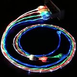 Flowing LED Glow in The Dark Light Up Visible Charging Cable Micro USB Compatible with Samsung Galaxy S3 S4 S5 Note HTC (Green)