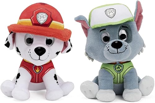GUND Paw Patrol - Paquete de 2 personajes de peluche de 6 pulgadas, Marshall y Rocky