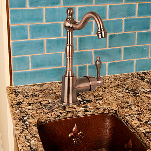 One-Handle Widespread Kitchen Bar Faucet (Antique Copper) #TOP6