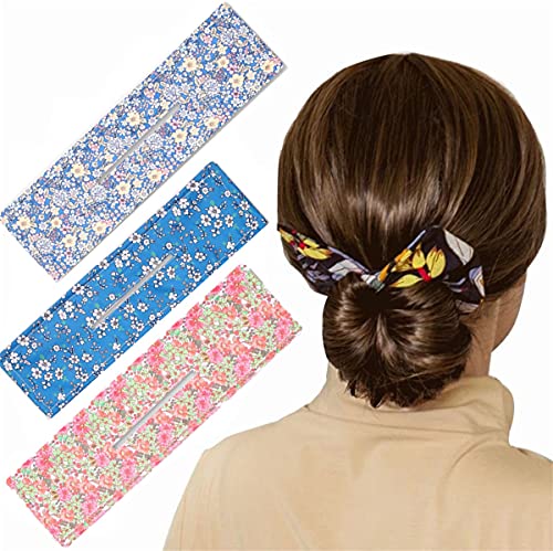 3pcs Elegant hair tie bow Deft Bun for Hair, Magic Donut Hair Bun Maker, French Twist Hair Tool to Roll a Bun, Twist a Bun(MIX 1)