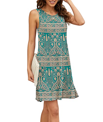 Image of Summer Dresses for Women Casual Sleeveless Swing Sundress with Pockets