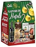 Sapori di Natale 2024 Strenna con 8 Pezzi: Cotechino, Tarallini, Pasta, Vino, Lenticchie, Funghi, Sugo e Salame, confezione per regalidea con Portachiavi CAIYA®