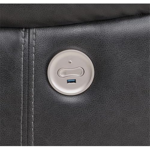 Sillón reclinable cuero sintético Gris oscuro miniatura 6