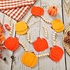 Fall Decor-Fall Decorations for Home-Felt Pumpkins Wood Bead Garland for Fall Decor- Halloween Thanksgiving Farmhouse Felt Pumpkins Banner for Fireplace Mantel Walls #4