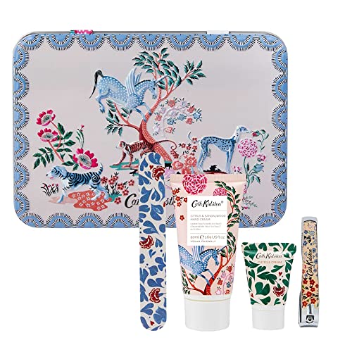 Cath Kidston Artist Kingdom Nail Care Beauty Kit in tin, 50ml Hand Cream, 20ml Cuticle Cream, Nail File & Nail Clippers