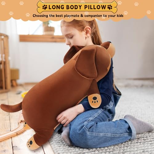 Image of 30'' Giant Dachshund Dog Plush Stuffed Animal- Weiner Dog Plush Pillow Plushies, Large Sleeping Dachshund Plush Toy, Cute Hugging Weiner Dog Stuffed Animal, Birthday Gifts for Kids Girls Boys
