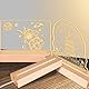 LED Sockel für Acrylglas, 3 Stück Lichtsockel USB aus Holz, Rechteck Beleuchtet Display Ständer, Leuchten Base Holzsockel für Kristalle Acrylplatte Glasplatte Ornament