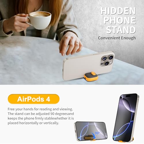 Image of for AirPods 4 Case with Lock,TPU Leather Texture Protective Durability Anti-Lost & Shockproof Protective Cover Accessories with Cleaning Kit in Keychain for Apple iPod 4 Generation (Yellow /Black)