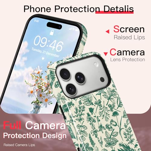Coque de protection esthétique iPhone 17 Pro vert vintage premium - 4