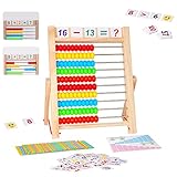 [métodos de aprendizaje coloridos para hacer juguetes de madera para niños] Este ábaco de madera ayuda a los niños a aprender matemáticas, números y reconocimiento de color. Los padres pueden elegir esta clásica regla de deslizamiento de madera como un juguete educativo para niños y niñas mayores. Los colores brillantes animan a los niños a golpear las cuentas con sus manos pequeñas.