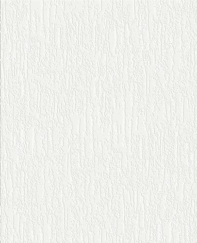 Superfresco Easy Papier peint Intissé à peindre Crépi écrasé 1005 x 52cm Blanc | Revêtement Mural, Tapisserie | Ambiance Facile à poser et à enlever