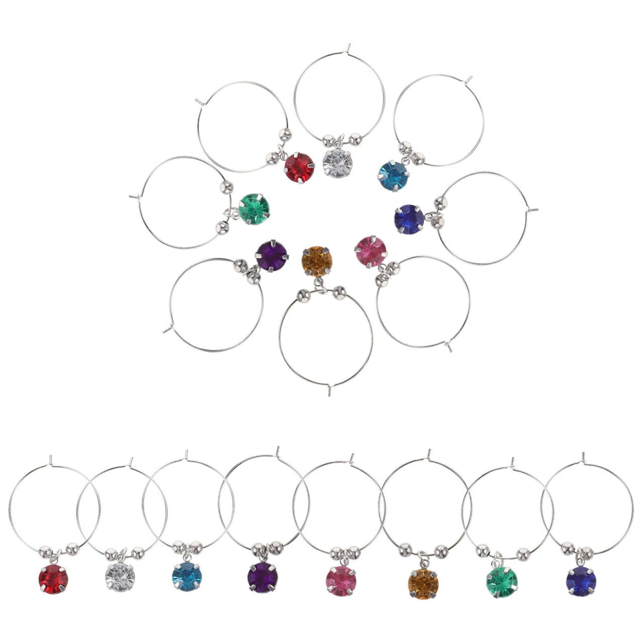 Etiquetas identificativas para copas con 16 anillos coloridos de acero para uso rápido