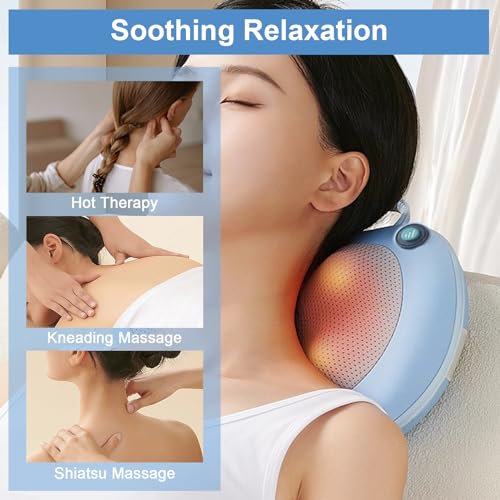 Xllent HSZ111 Neck Massager For Pain Relief Deep Tissue - Shiatsu Back And Neck Massager,Back Massager Deep Tissue Kneading Massager With Heat,Electric Massage Pillow thumb #3