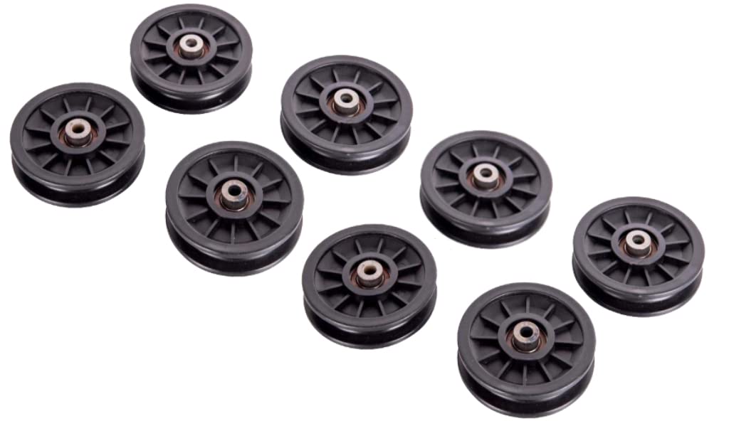 LIFESTRONGE Exercise Machine Attachments Gym Pulley 4 Inch with Inbuilt Bush and Bearing (Black) - Pack of 8, Nylon (B0B47PHL58) Amazon Price History, Amazon Price Tracker