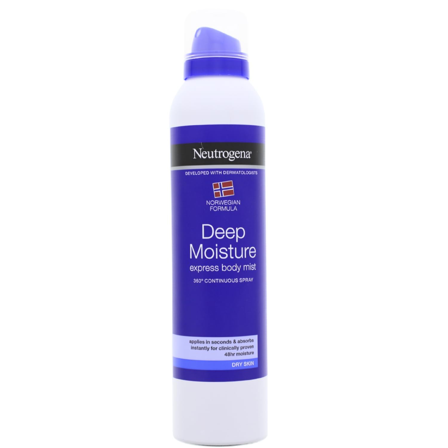 Neutrogena Norwegian Formula Deep Moisture Express Body Mist (1x 200ml), Lightweight, Non-Sticky Moisturising Spray for Body, Quick-Absorbing Moisturiser for Dry Skin