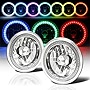 Fits 97-18 Jeep Wrangler TJ JK 7' RGB MULTI COLOR LED SMD Halo Round Headlights