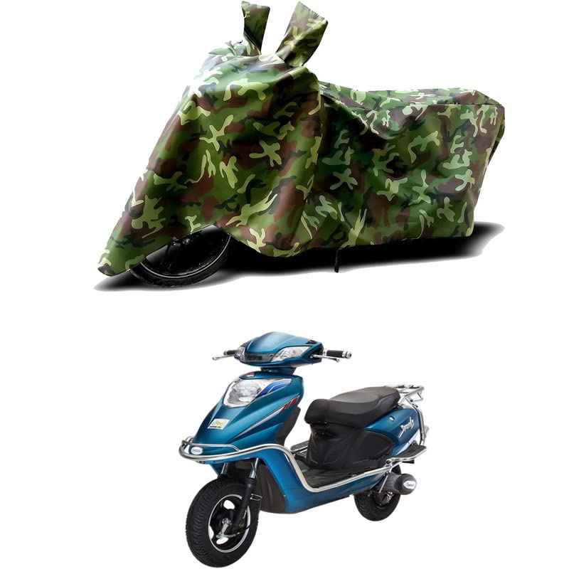 Image of 100% Water Resistant Bike Scooty Two Wheeler Body Cover Compatible for Tunwal Sport 63 Mini /UV-Rays /Heat Protection /Birds Dropping /Scratchproof /Dust Proof /Waterproof /All Varient[Green MJ]
