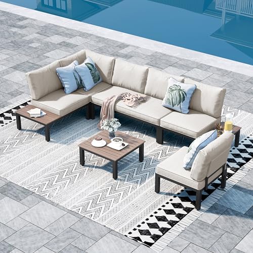 MFSTUDIO Gartenmöbel Set, Lounge Möbel Outdoor, Terassenmöbel mit...