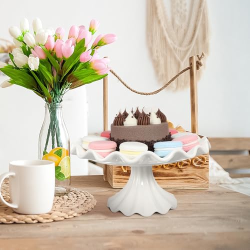 Présentoir à Gâteaux Céramique Table Mariage avec Pied et Base Stable