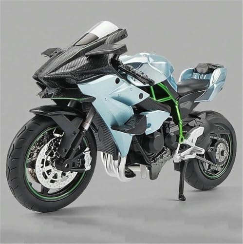 Moto Kawasaki Ninja H2R miniature 1/12 en métal bleu bleu, modèle réduit de collection premium