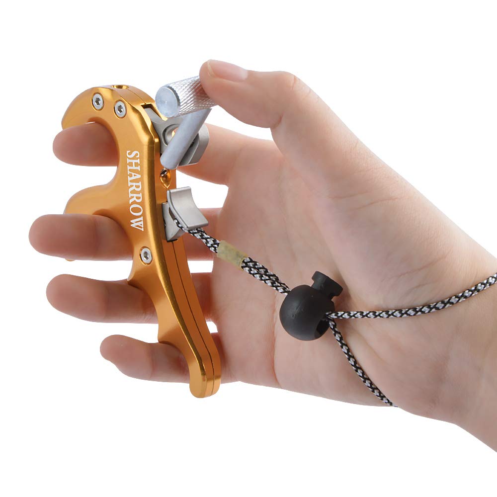 Arc Compound Release Aid 4 Finger Aide à la Libération Déclencheur Tir à l'arc Libération des Doigts Étrier de poignée Accessoires pour De Plein air Chasse