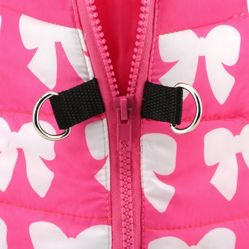 SMALLLEE_LUCKY_STORE Wasserabweisende Winterjacke für kleine Hunde und Katzen, mit Reißverschluss, gepolstert, Welpenmantel, Chihuahua, Yorkie, Kätzchen, warme Kleidung, Hot Pink, S