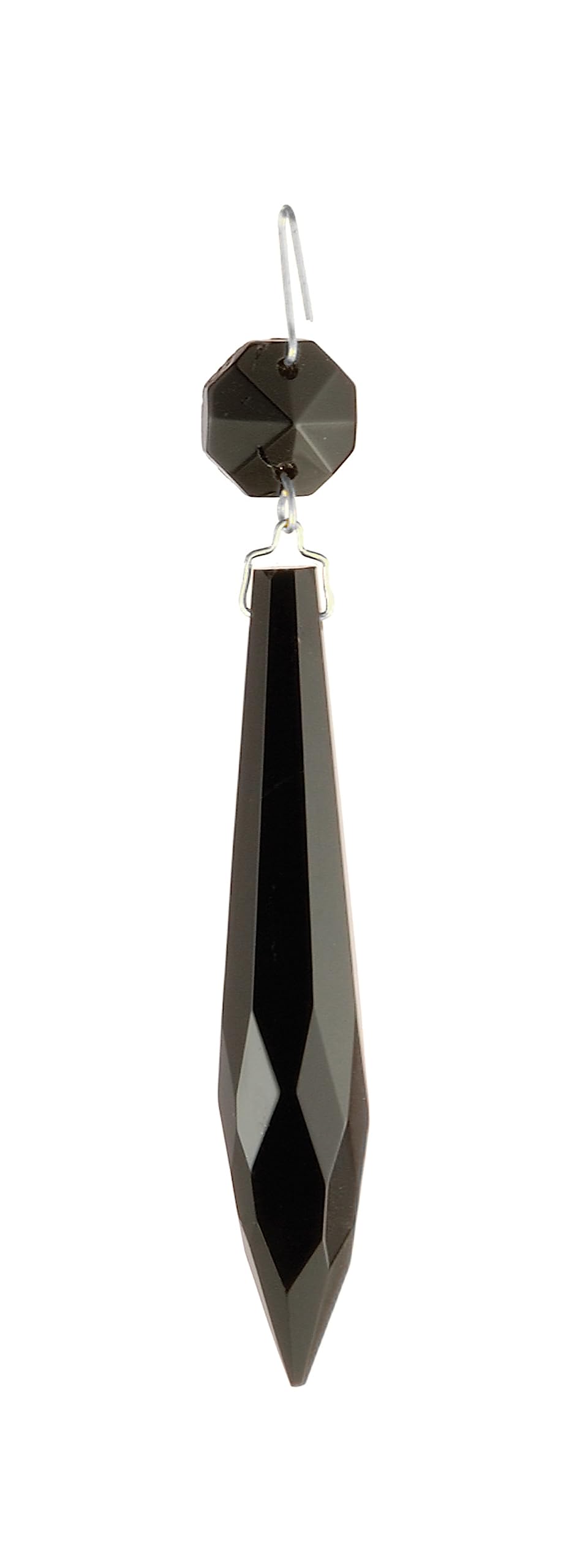 B&amp;P Lamp® Black U-Drop Crystal Chandelier Light Replacement Pendant Prism