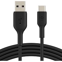Belkin USB C to USB A Cable, 3.3ft 15W - Type C Charger iPhone Charging Cable for iPhone 16, Galaxy S25, Pixel 9, AirPods, iPad Pro, Tablet, Switch 2 & Other CarPlay - Black