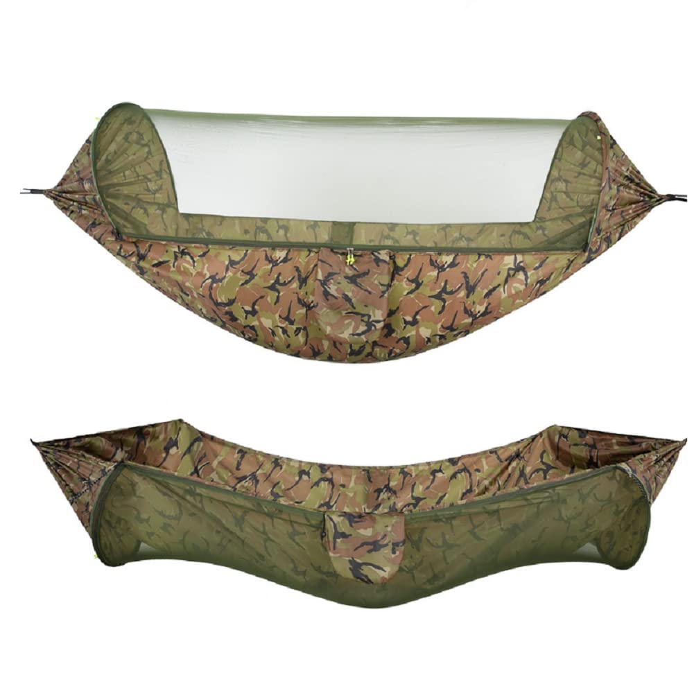 Hängematte Outdoor,2 Personen Hängematte Mit Moskitonetz Ultraleicht - 300KG ​Tragkraft | 290 X 140 cm,3 in 1 Funktion Fallschirm Camping Hängematten Zelt Für Trekking, Reise, Strand, Garte,A