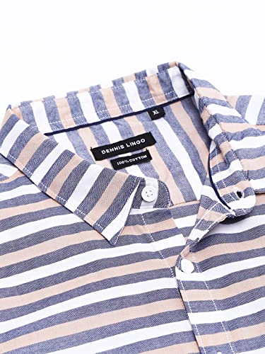 Image of Dennis Lingo Men's Cotton Slim Fit Striped Casual Shirt (Long Sleeves)
