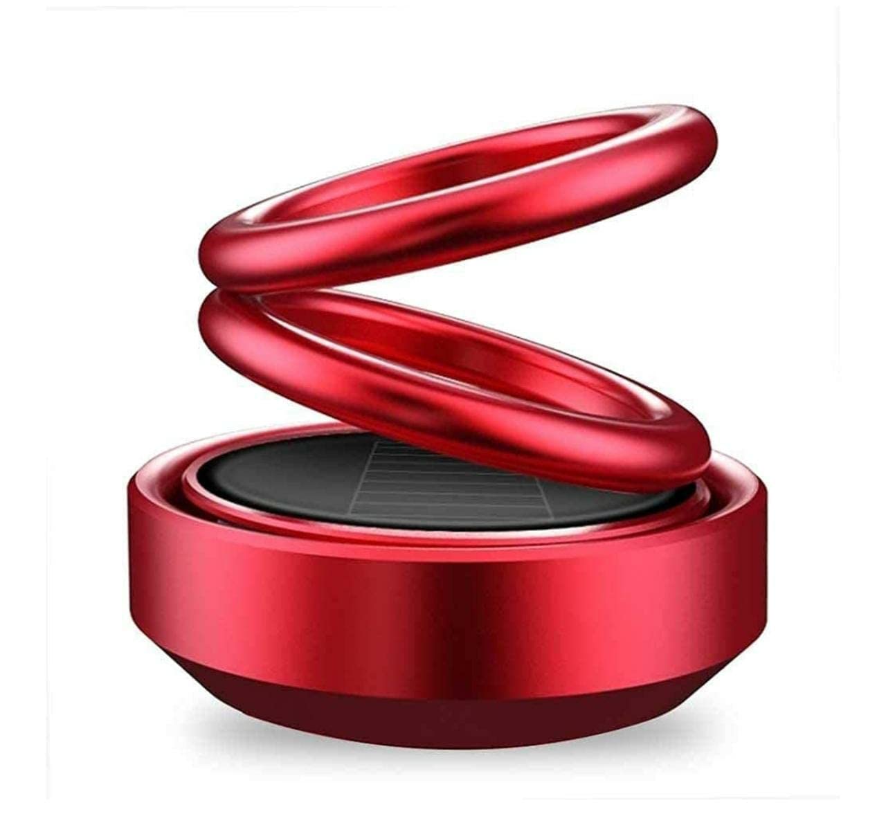 The Cosmetic Town Solar Car Fragrance Double Ring Rotating Car Air Fresher (Red)