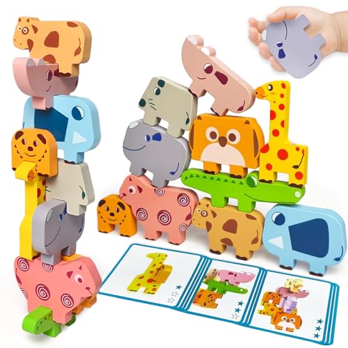 Maaacute Montessori Toys for 1 2 3 Year Old Boys Girls, Toddler Toys Age 2-4, 10 Pack Wooden Animal...