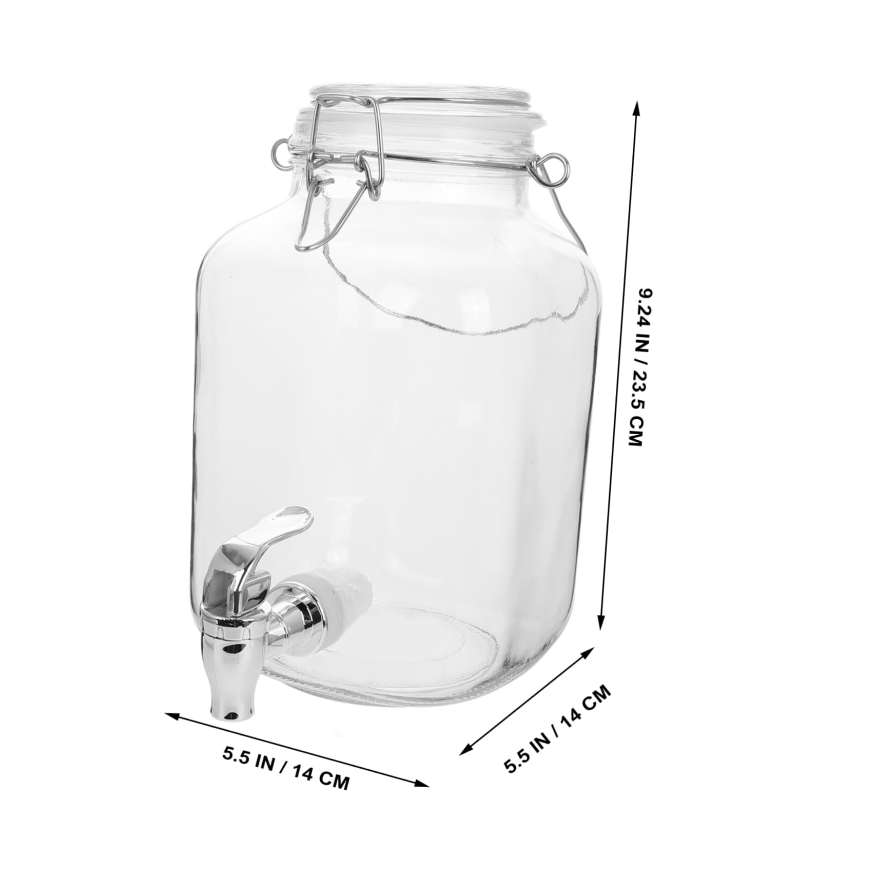 POPETPOP Barattolo in Vetro 3000ml con Coperchio, Grande Capacità | Frigo e Countertop, Uso Juicing, Design Salvaspazio, Contenitore Vetro