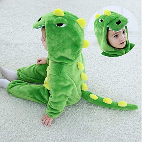 Baby Dinosaur Jumpsuit for Infant Toddler Boys Girls Flannel Animal Baby Romper Halloween 𝐏ajamas with Tail3