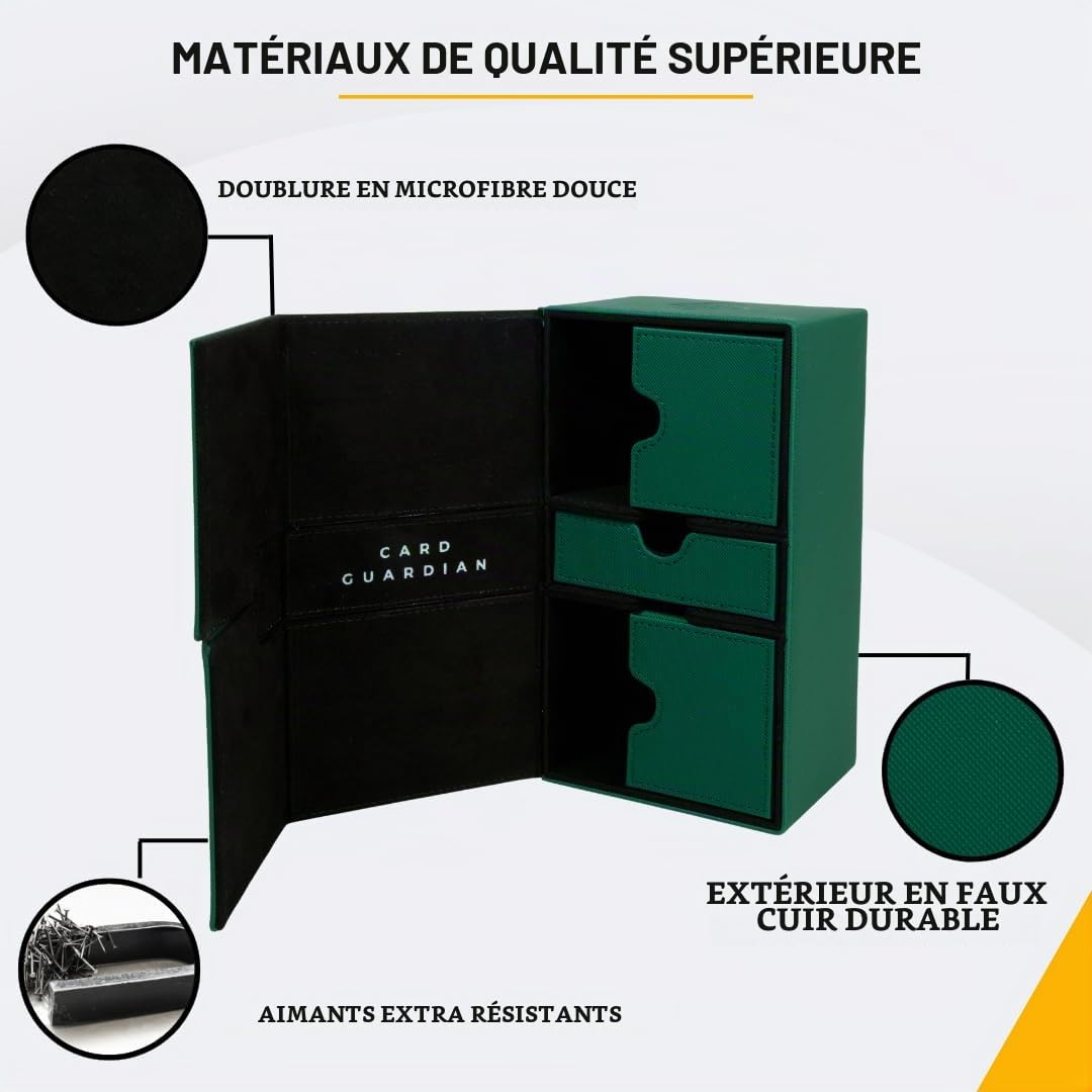 Card Guardian - Premium de cartes à collectionner – Grande taille pour plus de 200 cartes à pochettes – Porte-cartes sans PVC pour TCG (Vert)