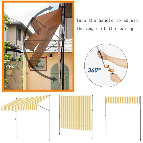 Toldo retráctil manual con diseño para control eficaz del sol exterior 6