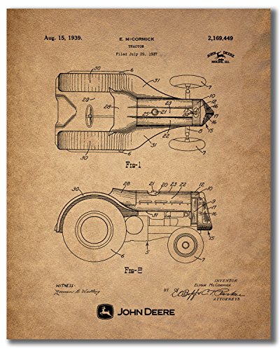 John Deere Patent Prints - Set Of Four Vintage Tractor Plow Wall Art Decor Photos #TOP2