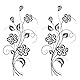 duoyif Wandtattoo Schwarz Blumen Wanddeko 2Stück Aufkleber Blumen Schwarze Wandaufkleber Blumen Blüten Ranke Rebe Wandsticker Blumenranke Wandbilder Wohnzimmer Schlafzimmer Flur Fenster 57x26cm