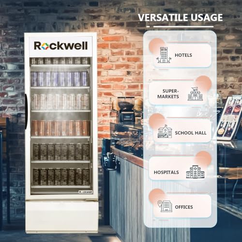 Image of Rockwell RVC700 Visi Cooler, Large Capacity Single Door, Bright LED Interior, Fast Even Cooling for Heavy-Use Stores, Power-Saving System, 4-Year Warranty