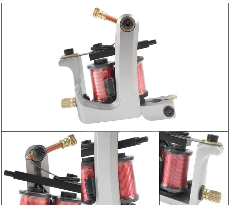 Tattoo Kit for Beginners Coil Tattoo Machine Kit Dual Tattoo Gun Set with Dual Power Supply 5RL 5M1 Cartridges 10 Colors Practice Skin for Lining Shading Starter Artists