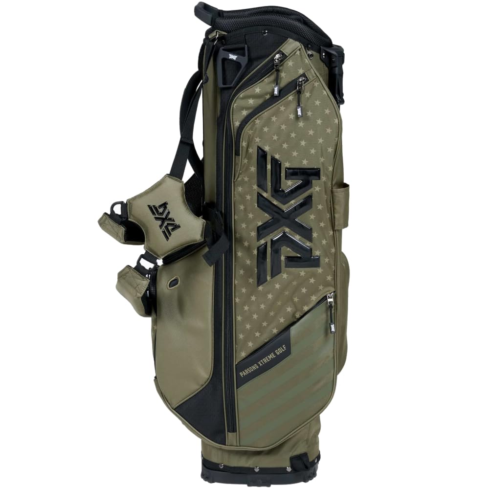 PXG Golf Carry Stand Bag, Xtreme, Deluxe, Lightweight, Aloha, with Carbon Fiber Stand Legs, 4-Way Top, 13 Pockets, Padded Back Panel, Insulated Water Bottle Pocket