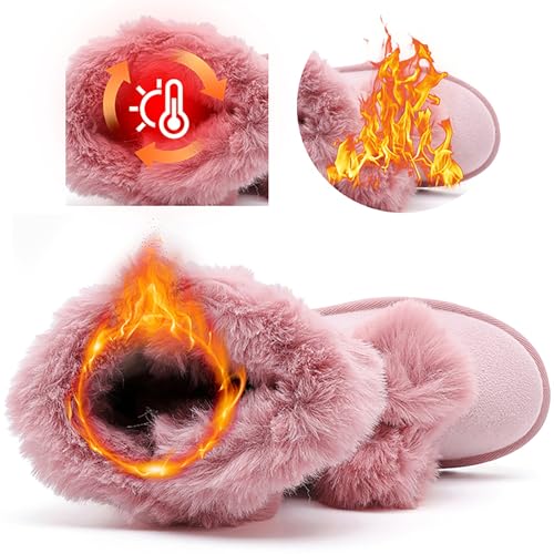 Women's Cute Pompon Lace Up Fur Winter Snow Boots Sweetheart Princess Fluffy Boots3