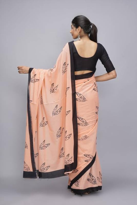 Image of SURAJ INTERNATIONAL Printed Cotton Saree For Women With Blouse Piece | Ideal For Everyday And Office Wear