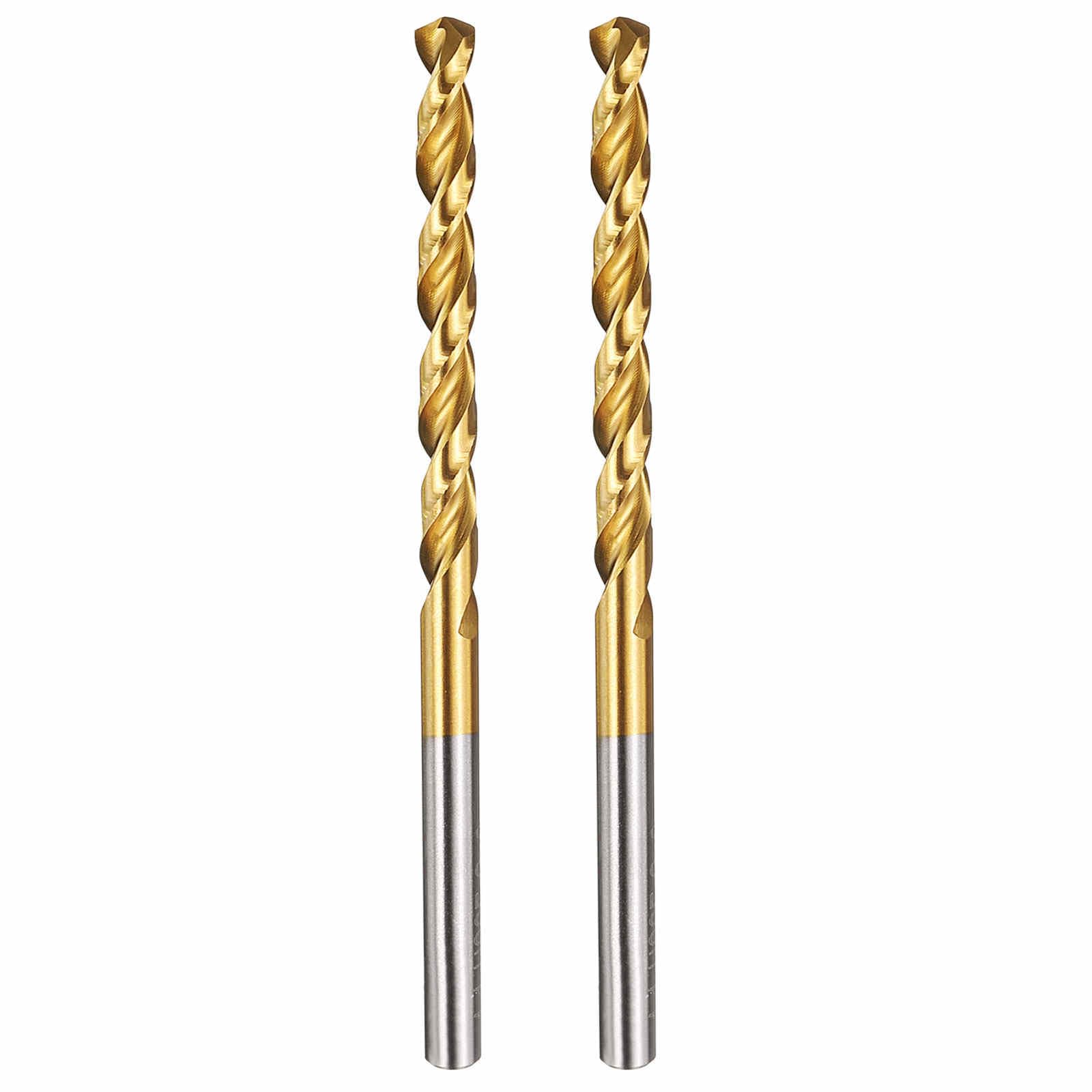 Kozelo 2pcs Drill Bit - [4.8mm Diameter] M42 8% Cobalt HSS Cutting Tool for Machining Hard Metal Stainless Steel Woodworking Handicraft Use, 135° Cutting Angle TiN